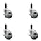 Service Caster 3.5'' Thermoplastic Rubber Swivel 1'' Expanding Stem Caster Set with Brake, 4PK SCC-EX20S3514-TPRB-TLB-1-4 - alternate 1